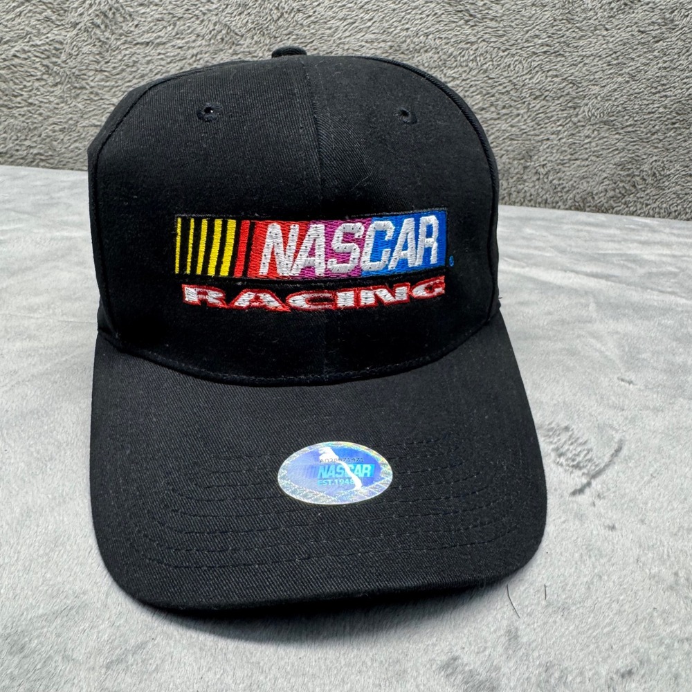 NASCAR Racing Black Baseball Cap with Fiber Optic Enhancements Adjustable - Picture 2 of 13